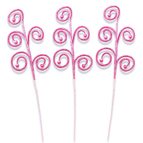 3 Pack Light Pink Glitter Picks