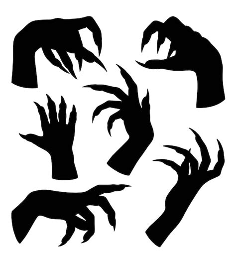 Premium Vector | Silhouette of monster hand claw silhouettes