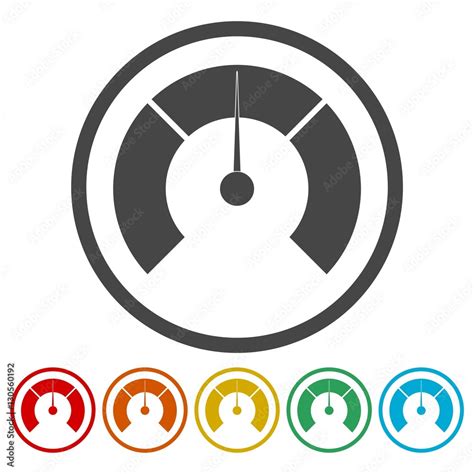 Temperature gauge,Pressure gauge, manometer icons set Stock Vector | Adobe Stock