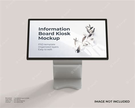 Premium PSD | Touch screen information board kiosk mockup