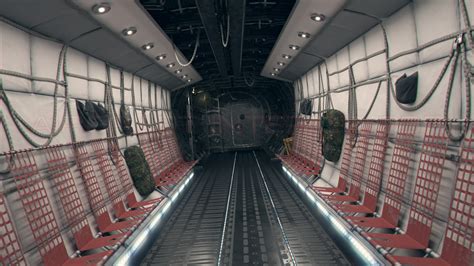 3d model of cargo aircraft interior