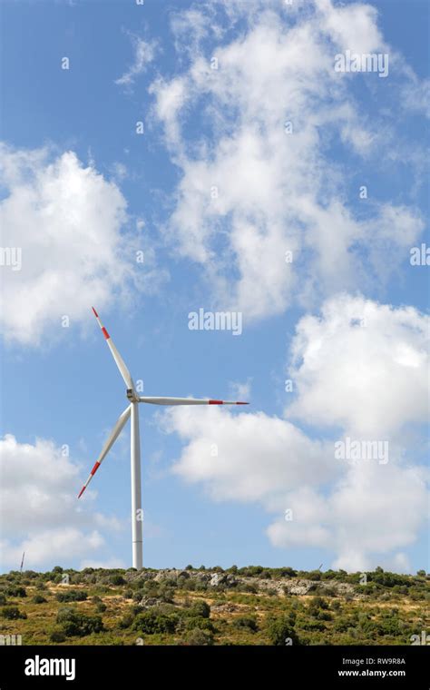 wind turbine in cloud sky Stock Photo - Alamy