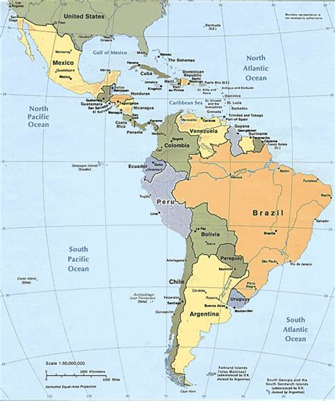 Physical Map Of South America And Mexico