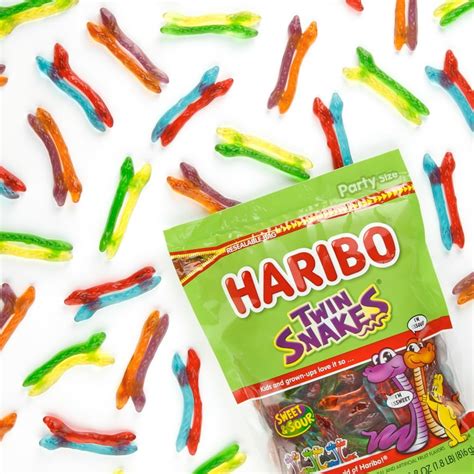 Haribo Twin Snakes Sweet Sour Gummi Candies Party Size, , 58% OFF