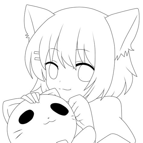 Famous Cat Girl Anime Coloring Pages