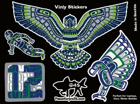 Native Duwamish Style Vinyl Seahawk Stickers - Etsy