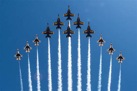 Pics: Navy Blue Angels, Air Force Thunderbirds form first ever 'Super Delta' formation ...