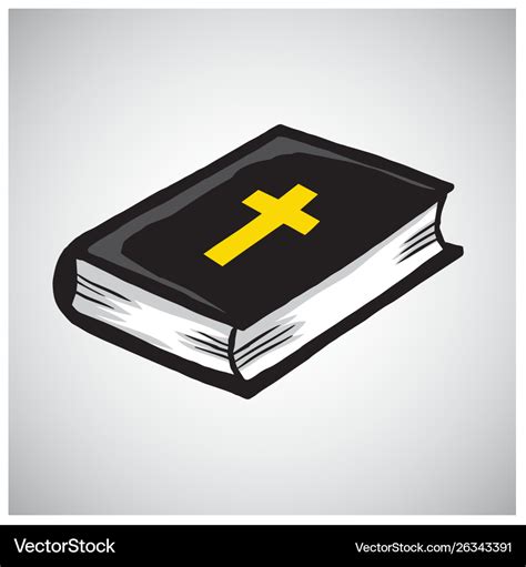 Holy bible book catholic christian cross Vector Image