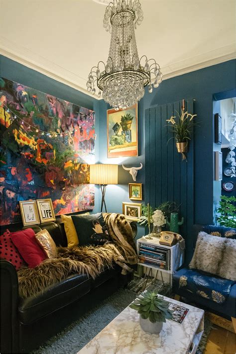 dark-maximalist-blue-living-room-eclectic-cosy-lily-sawyer-photo | Maximalist interior ...