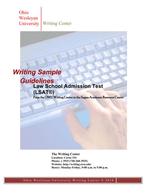 LSAT Writing Sample Guidelines