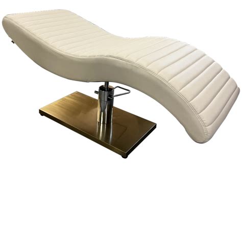 The Hourglass Lash Bed with Height Adjustable Pump - Ivory & Gold by SEC | Salon Equipment Centre