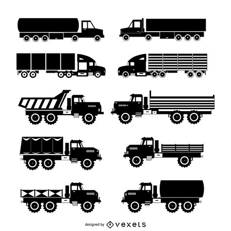 Truck Silhouette Set Vector Download