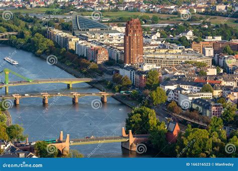 Aerial View Over Frankfurt and the Main River Editorial Stock Photo ...