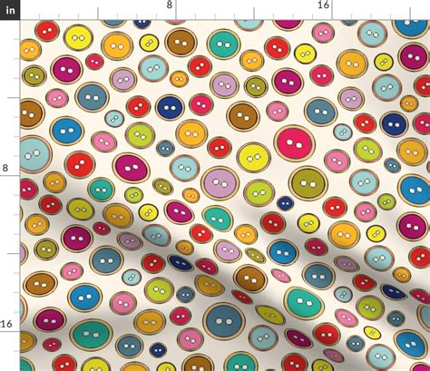 Buttons Fabric | Spoonflower