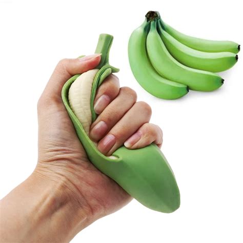 Funny Plastic Half Peeling Wacky Simulation Realistic Banana Green-in ...