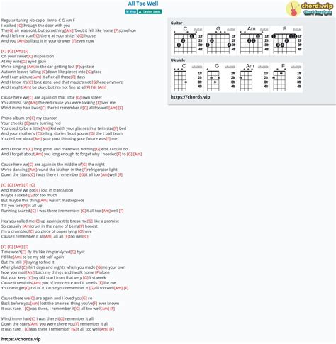 All Too Well Chords With Capo