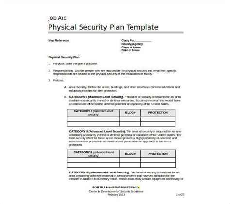 Physical Security Plan Template