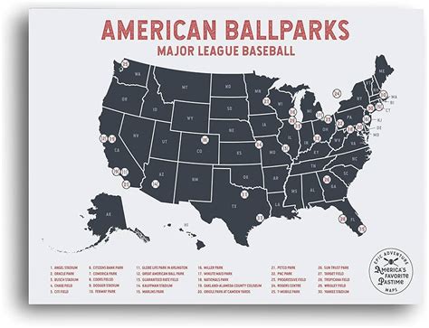 MLB Ballpark Traveler's Map, 56% OFF | www.elevate.in