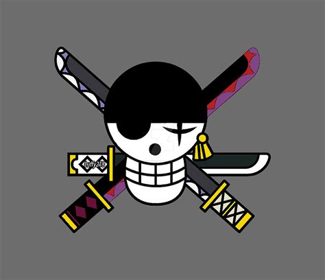 Zoro Jolly Roger Sticker Magnet Painting by Karlie Evans | Pixels