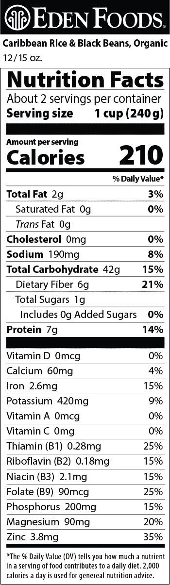 Eden Foods Caribbean Rice & Black Beans, Organic