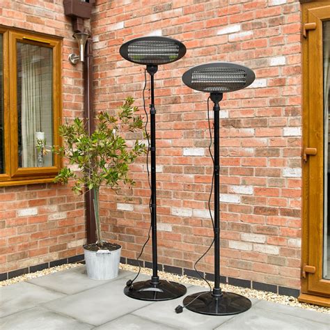 Electric 2KW Freestanding Quartz Outdoor Heater Garden Patio Heating ...