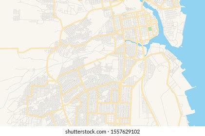 Printable Street Map Port Sudan Sudan Stock Vector (Royalty Free ...