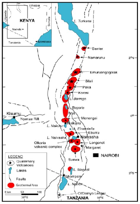 Map of Kenya Rift Valley showing the location of Longonot and other... | Download Scientific Diagram