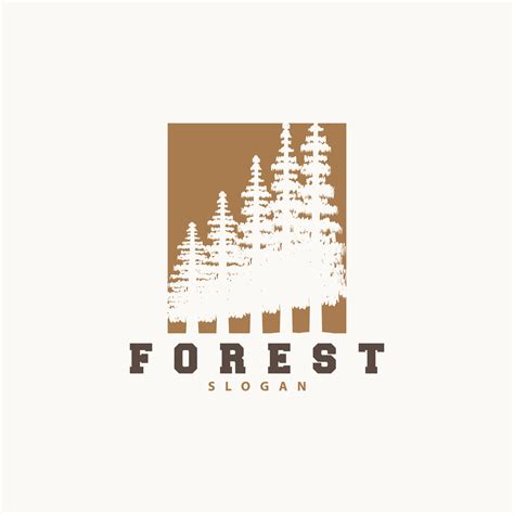 Forest Logo, Vector Forest Wood With Pine Trees, Design Inspirational Badge Label Illustration ...