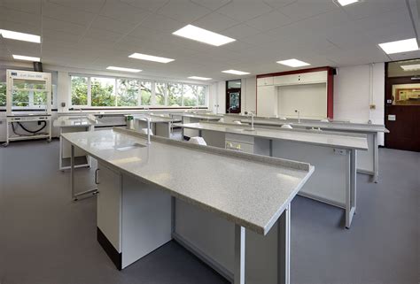 High school science lab layout ideas. Image shows a thoughtfully designed science laboratory at ...