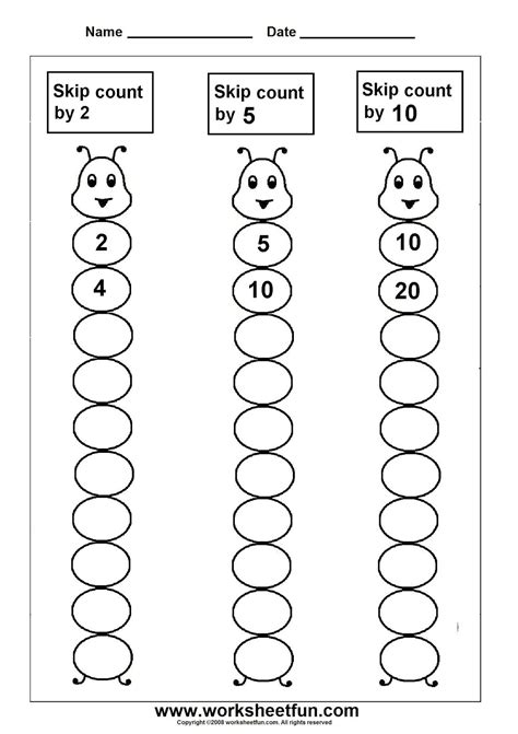 Skip count | Skip counting by 2,5 and 10 - bug theme - Counting by twos, fives… | 1st grade math ...