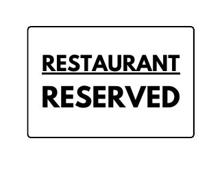 Restaurant Reserved Sign Template Download Printable PDF | Templateroller