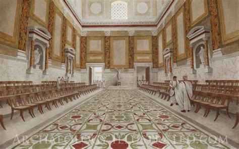 Roman Senate, 1st century BC on the Roman Forum. Illustration based on a photo taken from the ...