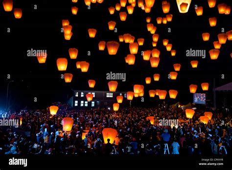 Taiwan, Taipei District, Shifen, Lantern festival Stock Photo - Alamy