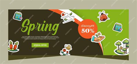 Premium Vector | Spring banner template design vector design