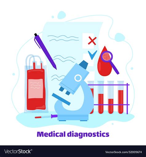 Medical diagnostic and blood test banner cartoon Vector Image