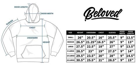 unisex hoodie sizing – unisex adult size chart – Empiretory