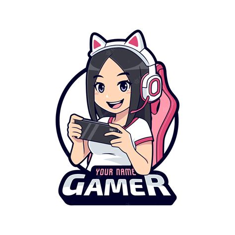 Download Girl Gamer Logo With Pink Seat Wallpaper | Wallpapers.com