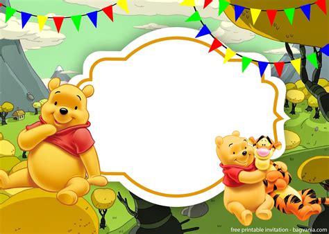 Winnie The Pooh Birthday Invitations Templates | DocTemplates