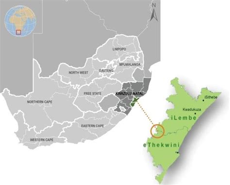 Map of South Africa showing Provincial and District Municipalities and ...