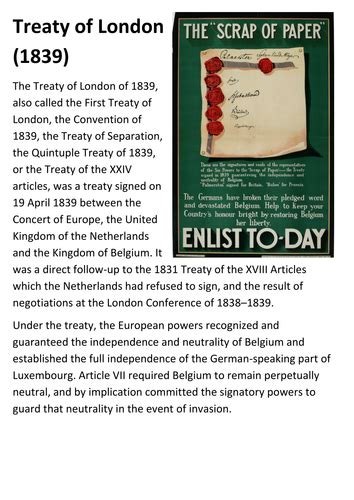 Treaty of London (1839) Handout | Teaching Resources