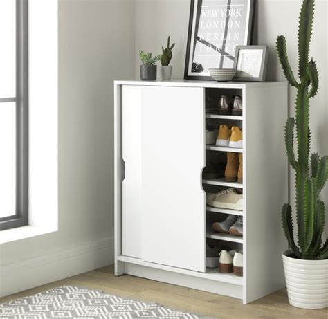 Buy Habitat Chloe Sliding Door Shoe Cabinet - White | Shoe storage ...