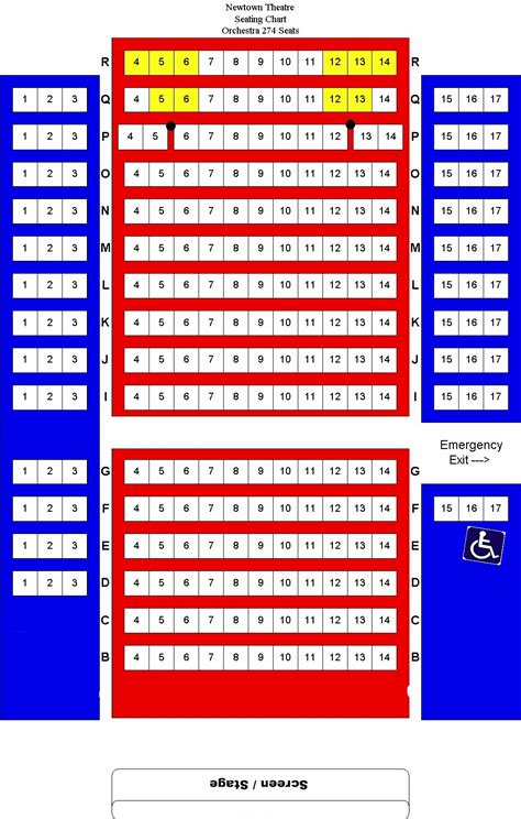 Newtown Theatre Seating Chart