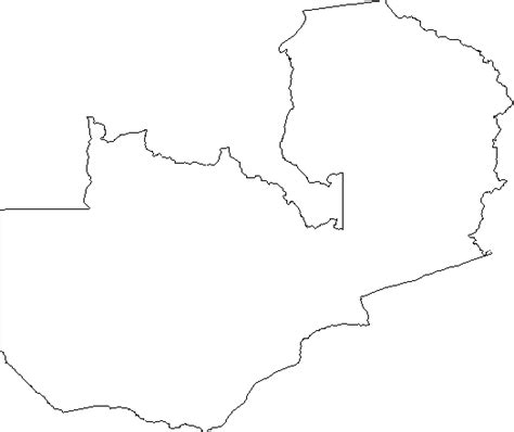 Blank Outline Map of Zambia