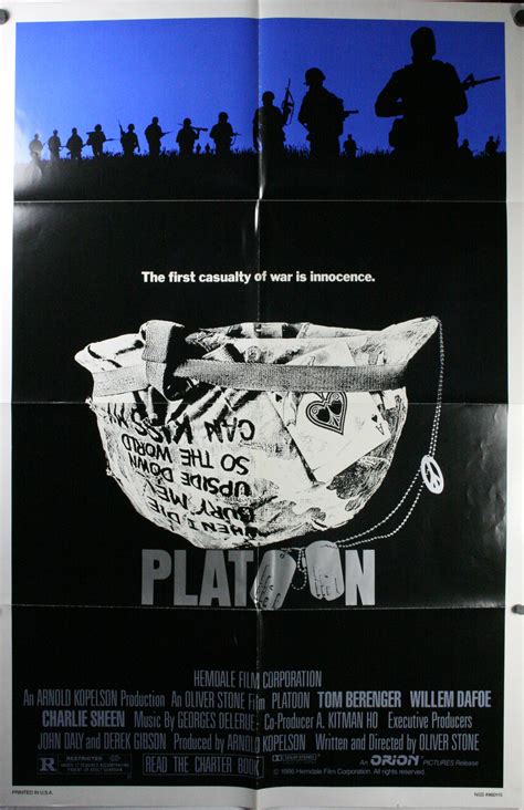 PLATOON, Charlie Sheen, Johnny Depp, Forest Whitaker Oliver Stone Original Movie Poster ...