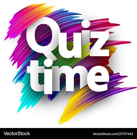 Quiz time card with colorful brush strokes Vector Image