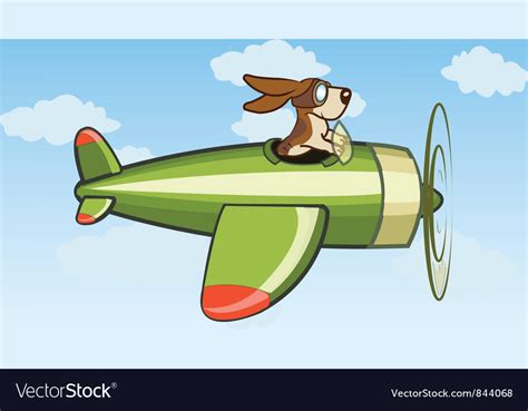 Dog Flying Plane Royalty Free Vector Image - VectorStock