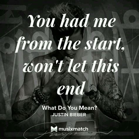 #Musixmatch lyric card Justin Bieber "What Do You Mean?" | Love yourself justin bieber, Reading ...