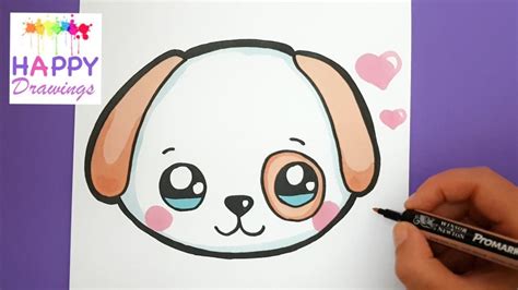 How To Draw and Color a Cute Puppy Emoji - EASY - HAPPY DRAWINGS ...