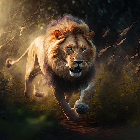 Wallpaper Mural - A running lion - Photo Wallpaper