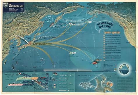 Striking U.S. Navy map of the North Pacific in WWII - Rare & Antique Maps